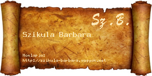 Szikula Barbara névjegykártya